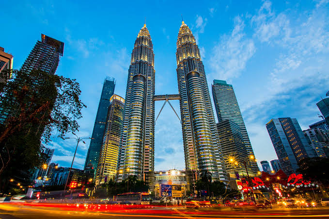 Petronas Twin Towers illuminated at night